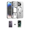 MARSİLYAN™- iPhone 12 Pro Kılıf Nova Işık Özel Seri - Şeffaf 360 Full Body Arka Koruyucu + Neon Fosforlu Kamera Lens - BZ
