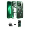 MARSİLYAN™- iPhone 12 Pro Kılıf Nova Işık Özel Seri - Şeffaf 360 Full Body Arka Koruyucu + Şeffaf Kamera Lens Koruma Cam