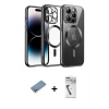 MARSİLYAN™- iPhone 12 Pro Kılıf Nova Işık Özel Seri - Şeffaf Uv Polymer Nano Ekran Koruyucu + Shine Kamera Lens Koruma Cam - GS