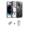 MARSİLYAN™- iPhone 12 Pro Kılıf Nova Işık Özel Seri - Şeffaf Uv Polymer Nano Ekran Koruyucu + Metal Kamera Lens Koruma Cam - KUYL