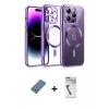 MARSİLYAN™- iPhone 12 Pro Kılıf Nova Işık Özel Seri - Şeffaf Uv Polymer Nano Ekran Koruyucu + Metal Kamera Lens Koruma Cam - AKYL