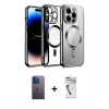 MARSİLYAN™- iPhone 12 Pro Kılıf Nova Işık Özel Seri - Şeffaf Uv Polymer Nano Ekran Koruyucu + Neon Fosforlu Kamera Lens - MI