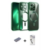 MARSİLYAN™- iPhone 12 Pro Kılıf Nova Işık Özel Seri - Şeffaf Uv Polymer Nano Ekran Koruyucu + Renkli Kamera Lens Koruma Cam - PE