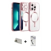 MARSİLYAN™- iPhone 12 Pro Kılıf Nova Işık Özel Seri - Şeffaf Uv Polymer Nano Ekran Koruyucu + Rainbow Kamera Lens Koruma Cam - GD