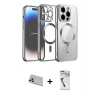 MARSİLYAN™- iPhone 12 Pro Kılıf Nova Işık Özel Seri - Şeffaf Uv Polymer Nano Ekran Koruyucu + Rainbow Kamera Lens Koruma Cam - GD