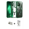 MARSİLYAN™- iPhone 12 Pro Kılıf Nova Işık Özel Seri - Şeffaf Uv Polymer Nano Ekran Koruyucu + Rainbow Kamera Lens Koruma Cam - GD