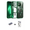 MARSİLYAN™- iPhone 12 Pro Kılıf Nova Işık Özel Seri - Şeffaf Uv Polymer Nano Ekran Koruyucu + Renkli Kamera Lens Koruma Cam - TU
