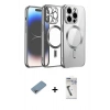 MARSİLYAN™- iPhone 12 Pro Kılıf Nova Işık Özel Seri - Şeffaf Uv Polymer Nano Ekran Koruyucu + Shine Kamera Lens Koruma Cam - GI