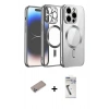 MARSİLYAN™- iPhone 12 Pro Kılıf Nova Işık Özel Seri - Şeffaf Uv Polymer Nano Ekran Koruyucu + Shine Kamera Lens Koruma Cam - SABE