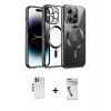 MARSİLYAN™- iPhone 12 Pro Kılıf Nova Işık Özel Seri - Şeffaf Uv Polymer Nano Ekran Koruyucu + Shine Kamera Lens - GS