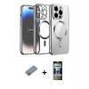 MARSİLYAN™- iPhone 12 Pro Kılıf Nova Işık Özel Seri - Siyah 34D Hayalet Izgaralı Cam + Shine Kamera Lens Koruma Cam - GI