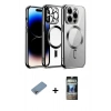 MARSİLYAN™- iPhone 12 Pro Kılıf Nova Işık Özel Seri - Siyah 34D Hayalet Izgaralı Cam + Shine Kamera Lens Koruma Cam - GI