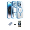 MARSİLYAN™- iPhone 12 Pro Kılıf Nova Işık Özel Seri - Siyah 34D Hayalet Izgaralı Cam + Metal Kamera Lens Koruma Cam - KUYL