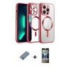 MARSİLYAN™- iPhone 12 Pro Kılıf Nova Işık Özel Seri - Siyah 34D Hayalet Izgaralı Cam + Metal Kamera Lens Koruma Cam - GS