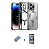 MARSİLYAN™- iPhone 12 Pro Kılıf Nova Işık Özel Seri - Siyah 34D Hayalet Izgaralı Cam + Metal Kamera Lens Koruma Cam - GS