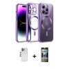 MARSİLYAN™- iPhone 12 Pro Kılıf Nova Işık Özel Seri - Siyah 34D Hayalet Izgaralı Cam + Shine Kamera Lens - GS