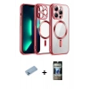 MARSİLYAN™- iPhone 12 Pro Kılıf Nova Işık Özel Seri - Siyah 34D Hayalet Izgaralı Cam + Shine Kamera Lens Koruma Cam - MI