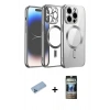 MARSİLYAN™- iPhone 12 Pro Kılıf Nova Işık Özel Seri - Siyah 34D Hayalet Izgaralı Cam + Shine Kamera Lens Koruma Cam - MI
