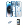 MARSİLYAN™- iPhone 12 Pro Kılıf Nova Işık Özel Seri - Siyah 34D Hayalet Izgaralı Cam + Shine Kamera Lens Koruma Cam - MI