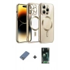 MARSİLYAN™- iPhone 12 Pro Kılıf Nova Işık Özel Seri - Siyah 360 Mat Full Body Arka Koruyucu + Metal Kamera Lens Koruma Cam - AKYL