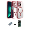MARSİLYAN™- iPhone 12 Pro Kılıf Nova Işık Özel Seri - Siyah 360 Mat Full Body Arka Koruyucu + Metal Kamera Lens Koruma Cam - GS