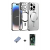 MARSİLYAN™- iPhone 12 Pro Kılıf Nova Işık Özel Seri - Siyah 360 Mat Full Body Arka Koruyucu + Metal Kamera Lens Koruma Cam - KUYL