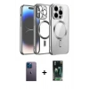 MARSİLYAN™- iPhone 12 Pro Kılıf Nova Işık Özel Seri - Siyah 360 Mat Full Body Arka Koruyucu + Neon Fosforlu Kamera Lens - MI