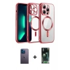 MARSİLYAN™- iPhone 12 Pro Kılıf Nova Işık Özel Seri - Siyah 360 Mat Full Body Arka Koruyucu + Neon Fosforlu Kamera Lens - MI