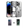 MARSİLYAN™- iPhone 12 Pro Kılıf Nova Işık Özel Seri - Siyah 360 Mat Full Body Arka Koruyucu + Neon Fosforlu Kamera Lens - MI