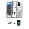 MARSİLYAN™- iPhone 12 Pro Kılıf Nova Işık Özel Seri - Siyah 360 Mat Full Body Arka Koruyucu + Renkli Kamera Lens Koruma Cam - SI