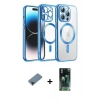 MARSİLYAN™- iPhone 12 Pro Kılıf Nova Işık Özel Seri - Siyah 360 Mat Full Body Arka Koruyucu + Shine Kamera Lens Koruma Cam - SH