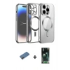 MARSİLYAN™- iPhone 12 Pro Kılıf Nova Işık Özel Seri - Siyah 360 Mat Full Body Arka Koruyucu + Shine Kamera Lens Koruma Cam - GD