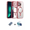 MARSİLYAN™- iPhone 12 Pro Kılıf Nova Işık Özel Seri - Siyah 3D Antistatik Cam Ekran Koruyucu + Metal Kamera Lens Koruma Cam - AKYL