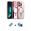 MARSİLYAN™- iPhone 12 Pro Kılıf Nova Işık Özel Seri - Siyah 3D Antistatik Cam Ekran Koruyucu + Metal Kamera Lens Koruma Cam - KUYL