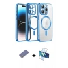 MARSİLYAN™- iPhone 12 Pro Kılıf Nova Işık Özel Seri - Siyah 3D Antistatik Cam Ekran Koruyucu + Metal Kamera Lens Koruma Cam - GD
