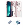 MARSİLYAN™- iPhone 12 Pro Kılıf Nova Işık Özel Seri - Siyah 3D Antistatik Cam Ekran Koruyucu + Metal Kamera Lens Koruma Cam - KUYL