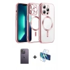 MARSİLYAN™- iPhone 12 Pro Kılıf Nova Işık Özel Seri - Siyah 3D Antistatik Cam Ekran Koruyucu + Neon Fosforlu Kamera Lens - BZ