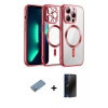 MARSİLYAN™- iPhone 12 Pro Kılıf Nova Işık Özel Seri - Siyah 3D Antistatik Hayalet Cam Ekran Koruyucu + Gümüş Shine Kamera Lens Koruma Cam