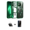 MARSİLYAN™- iPhone 12 Pro Kılıf Nova Işık Özel Seri - Siyah 3D Antistatik Hayalet Cam Ekran Koruyucu + Kamera Lens Koruma Cam - SF