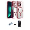 MARSİLYAN™- iPhone 12 Pro Kılıf Nova Işık Özel Seri - Siyah 3D Antistatik Hayalet Cam Ekran Koruyucu + Shine Kamera Lens Koruma Cam - MI