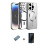 MARSİLYAN™- iPhone 12 Pro Kılıf Nova Işık Özel Seri - Siyah 3D Antistatik Hayalet Cam Ekran Koruyucu + Shine Kamera Lens Koruma Cam - GI