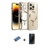 MARSİLYAN™- iPhone 12 Pro Kılıf Nova Işık Özel Seri - Siyah 3D Antistatik Hayalet Cam Ekran Koruyucu + Shine Kamera Lens Koruma Cam - GD