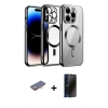 MARSİLYAN™- iPhone 12 Pro Kılıf Nova Işık Özel Seri - Siyah 3D Antistatik Hayalet Cam Ekran Koruyucu + Renkli Kamera Lens Koruma Cam - TU