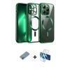 MARSİLYAN™- iPhone 12 Pro Kılıf Nova Işık Özel Seri - Siyah 3D Antistatik Seramik Nano Ekran Koruyucu + Shine Kamera Lens Koruma Cam - GI