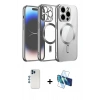MARSİLYAN™- iPhone 12 Pro Kılıf Nova Işık Özel Seri - Siyah 3D Antistatik Seramik Nano Ekran Koruyucu + Shine Kamera Lens - MI