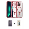 MARSİLYAN™- iPhone 12 Pro Kılıf Nova Işık Özel Seri - Siyah 6D Mat Seramik Hayalet Nano Ekran Koruyucu + Neon Fosforlu Kamera Lens - BZ