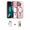 MARSİLYAN™- iPhone 12 Pro Kılıf Nova Işık Özel Seri - Siyah 6D Mat Seramik Hayalet Nano Ekran Koruyucu + Mavi Shine Kamera Lens