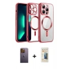 MARSİLYAN™- iPhone 12 Pro Kılıf Nova Işık Özel Seri - Siyah 6D Mat Seramik Hayalet Nano Ekran Koruyucu + Neon Fosforlu Kamera Lens - SI
