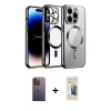 MARSİLYAN™- iPhone 12 Pro Kılıf Nova Işık Özel Seri - Siyah 6D Mat Seramik Hayalet Nano Ekran Koruyucu + Neon Fosforlu Kamera Lens - SI