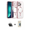 MARSİLYAN™- iPhone 12 Pro Kılıf Nova Işık Özel Seri - Siyah 6D Mat Seramik Hayalet Nano Ekran Koruyucu + Şeffaf Kamera Lens Koruma Cam